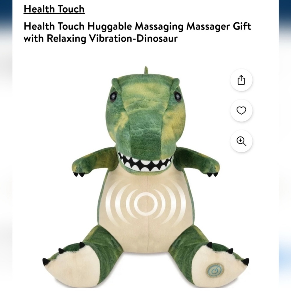 Health Touch T Rex Dinosaur Plush Huggable Neck Back Massager vibration